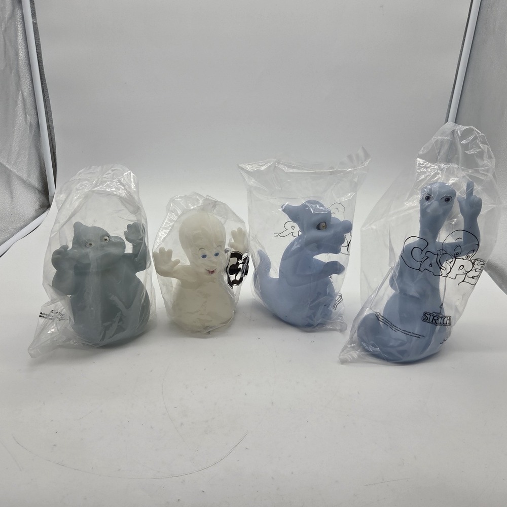 CASPER THE FRIENDLY GHOST PIZZA HUT 1995 SEALED TOY Lot x4 Stretch Fatso Stinks